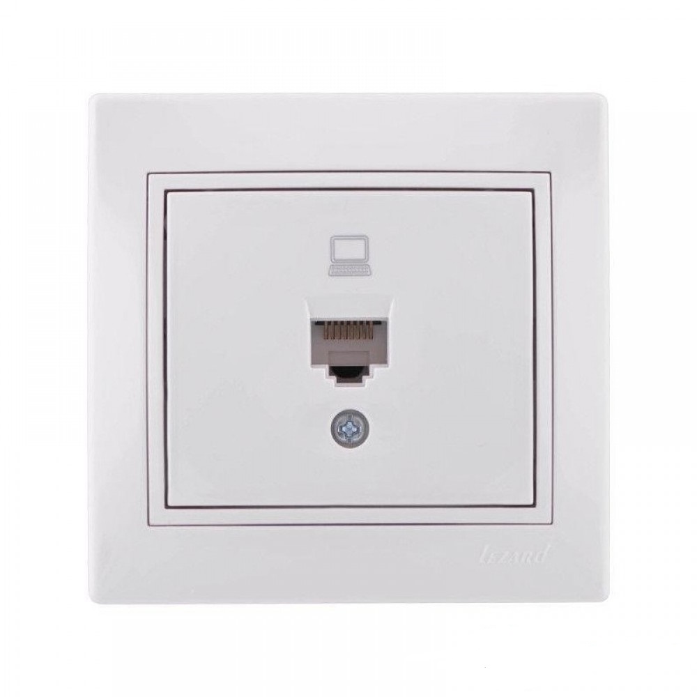 Розетка комп'ютерна RJ45 Lezard Mira білий 
