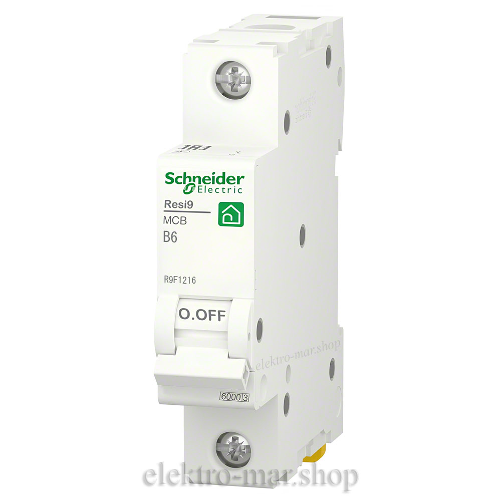 Автоматичний вимикач 6кА  B6/1р, Resi9 Schneider Electric R9F02106
