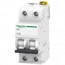 Автоматичний вимикач 6кА  С50/2р, Acti9 Schneider Electric A9K24250