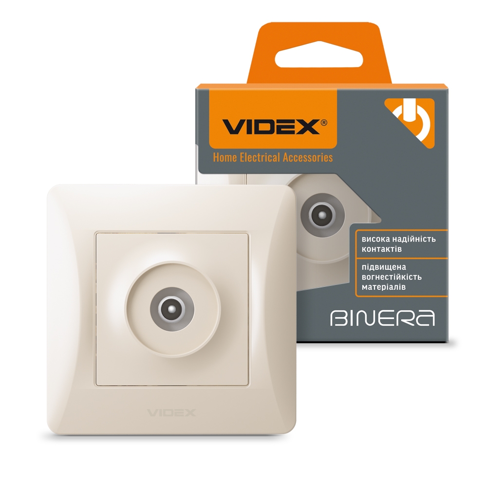 Розетка телевизионная VIDEX Binera крем