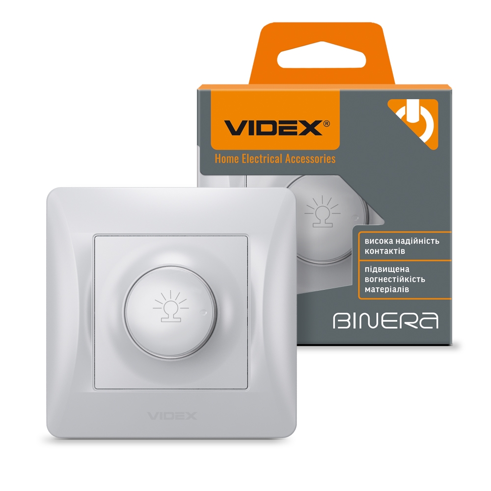 Дімер 600W Videx Binera срібний шовк