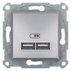 Розетка USB двойна 2.1А Asfora алюміній