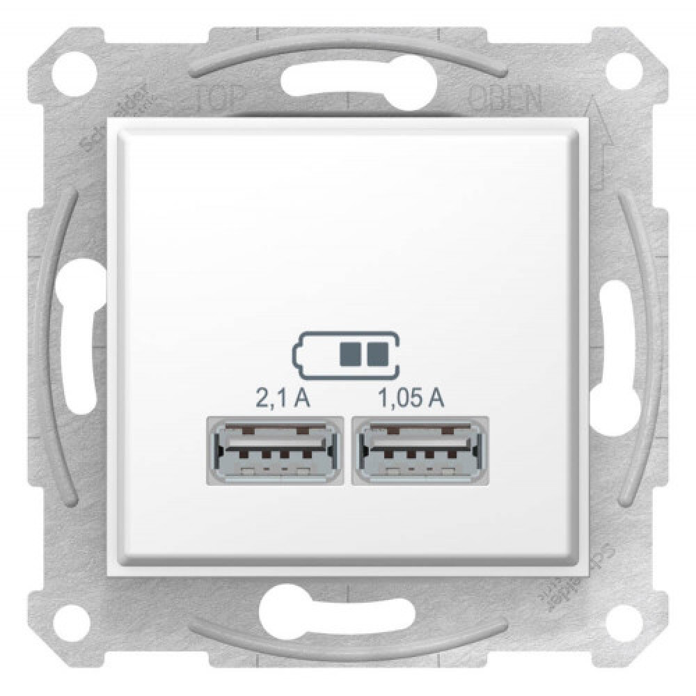 Розетка USB двойна 2.1А Sedna білий