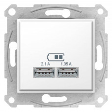 Розетка USB двойна 2.1А Sedna білий