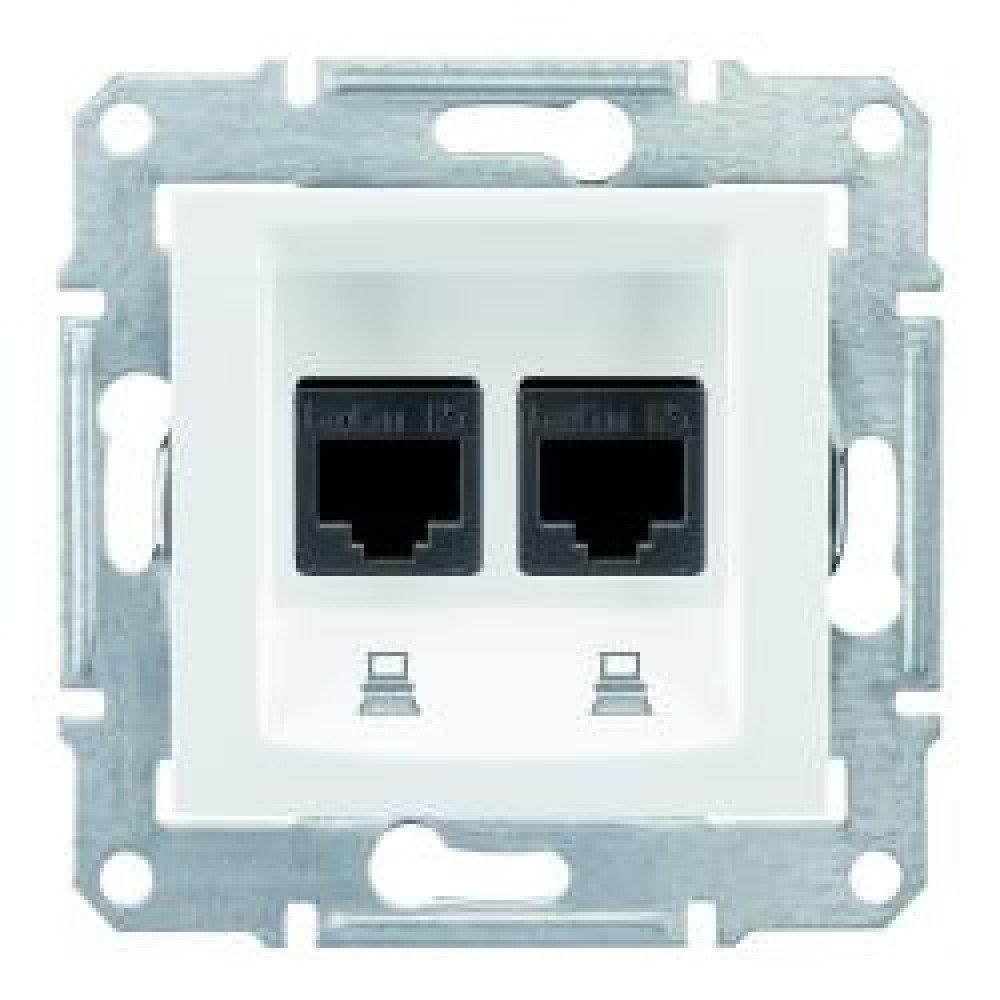 Розетка 2-а компьютерна RJ45 Sedna білий