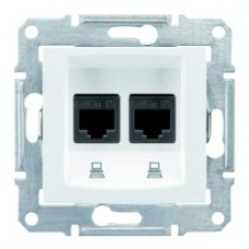 Розетка 2-а компьютерна RJ45 Sedna білий