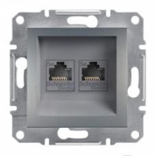 Розетка 2-ая компьютерная RJ45 Asfora сталь