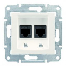 Розетка 2-а компьютерна RJ45 Sedna слонова кістка