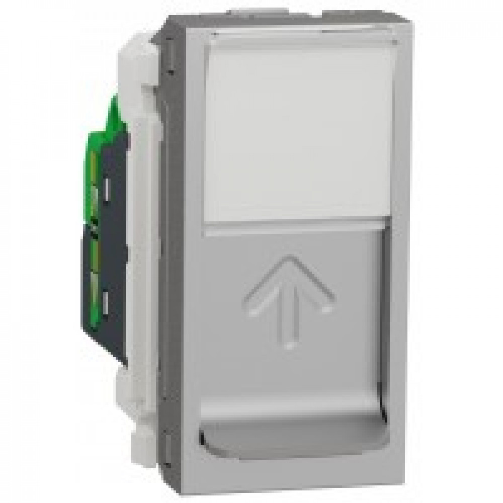 Розетка комп'ютерна RJ45,одинарна, кат6 UTP, 1модуль, Unica NEW алюміній