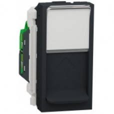 Розетка комп'ютерна RJ45,одинарна, кат5е UTP, 1модуль, Unica NEW графіт