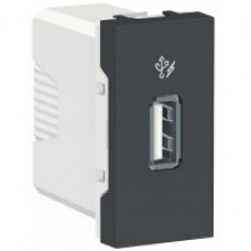 Розетка USB 2.0 зарядна 1,05А, 1 модуль Unica NEW графіт