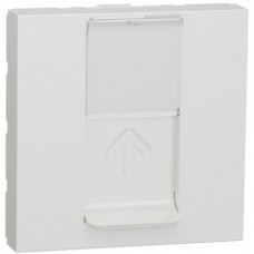 Розетка комп'ютерна RJ45, одинарна, кат 6 UTP, 2модуля, Unica NEW білий