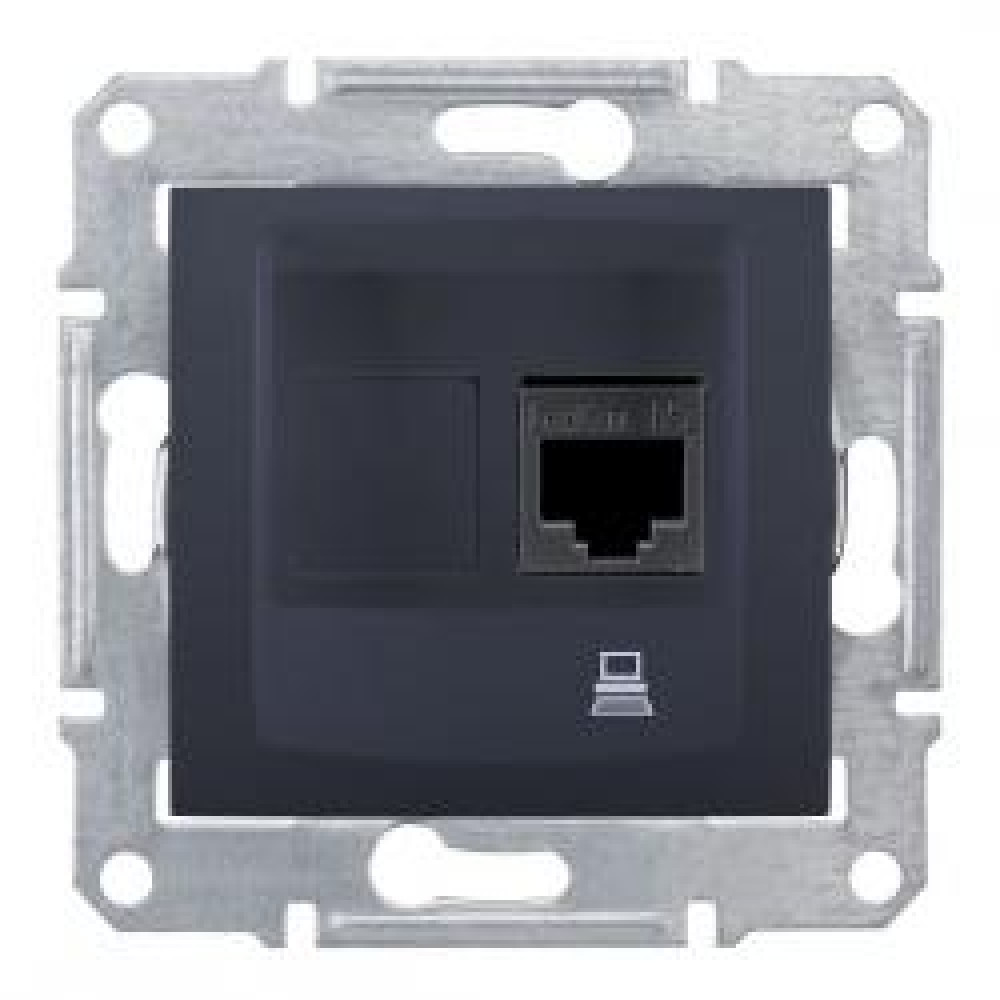 Розетка комп`ютерна RJ45 Sedna графіт
