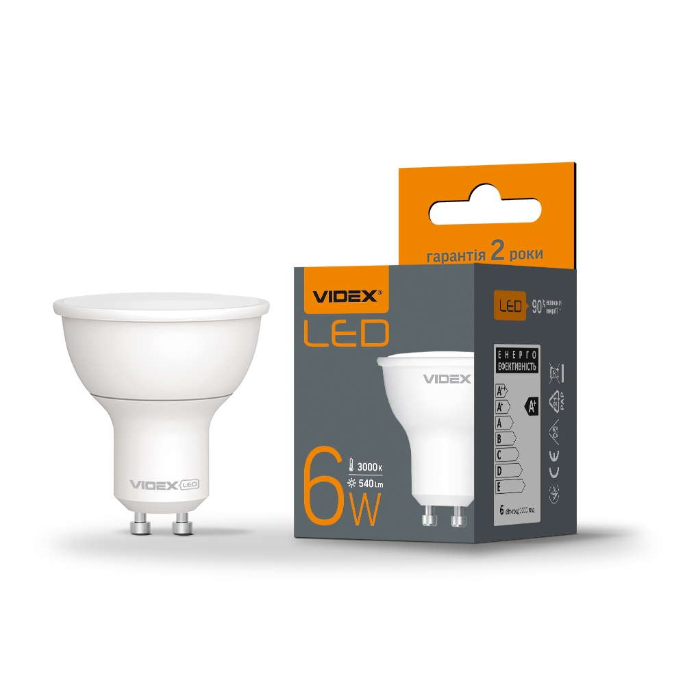 LED лампа Videx MR16e 6W GU10 4100K