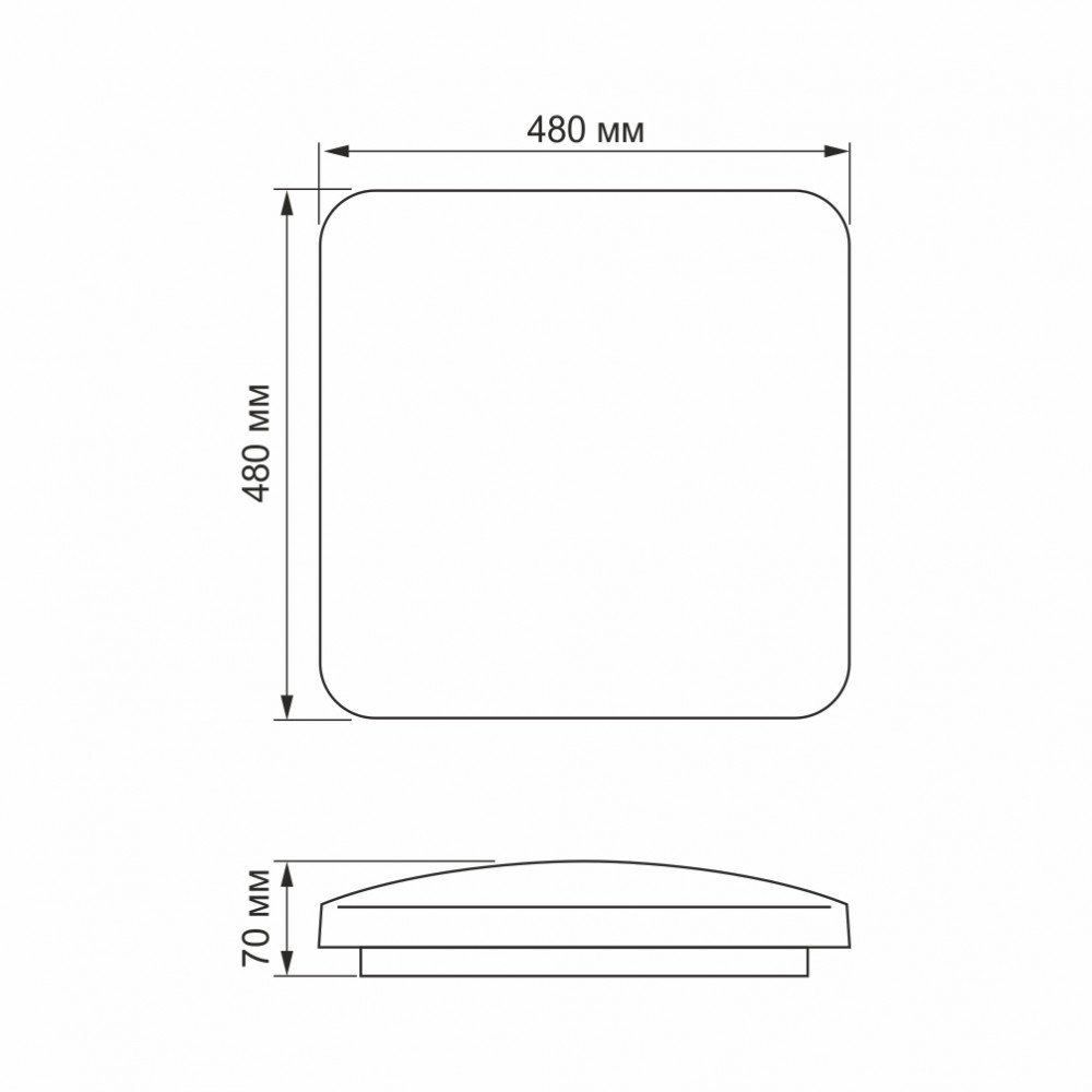 Світильник Led настінно-потолочний квадрат VIDEX 48W 4100K Матовий