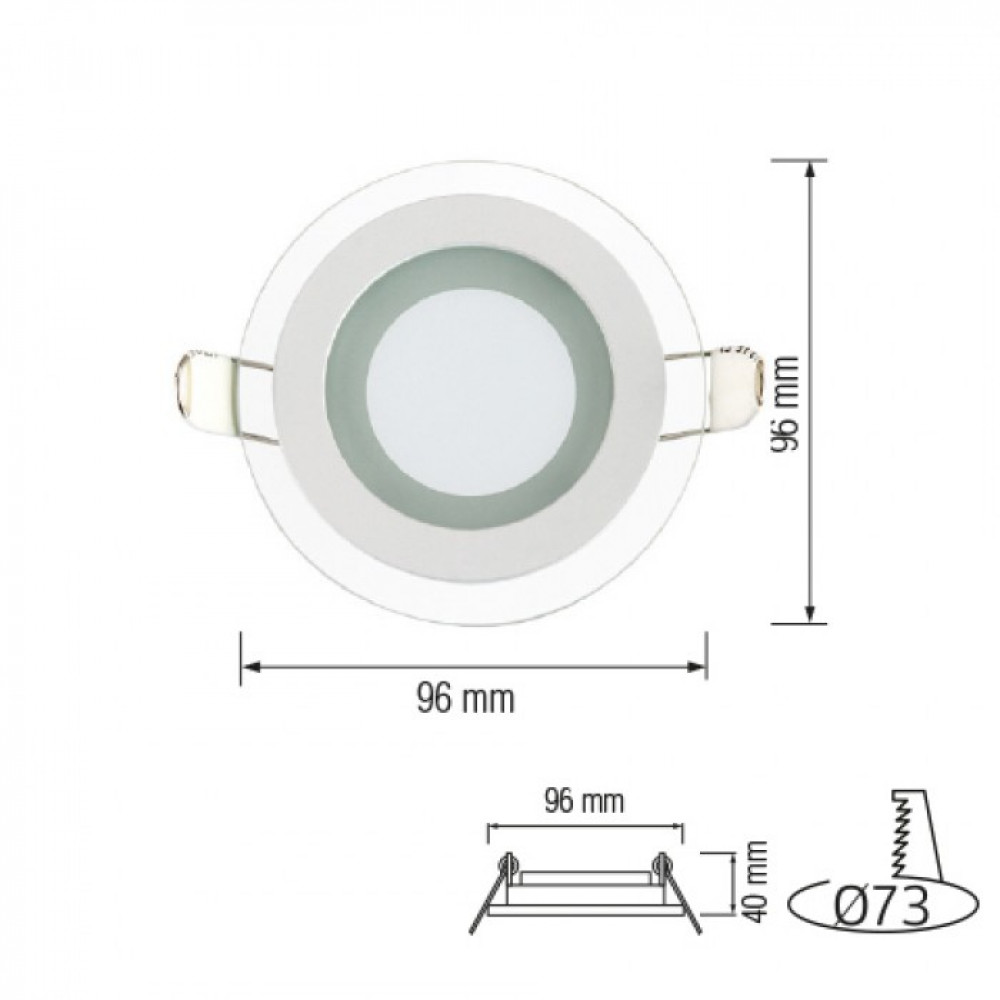 Светильник точечный 6W Horoz Electric CLARA-6, 6400К