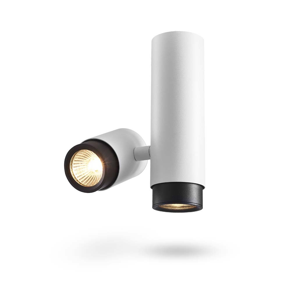 Світильник під лампу GU10  накладний поворотний білий двойний SPF07 Videx